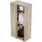 Module armoire d'angle - Chene - 3 étageres - 1 tringle a vetements - 100 x 66 x 200 cm