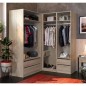 Module armoire d'angle - Chene - 3 étageres - 1 tringle a vetements - 100 x 66 x 200 cm