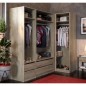 Module armoire d'angle - Chene - 3 étageres - 1 tringle a vetements - 100 x 66 x 200 cm
