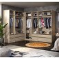 Module armoire d'angle - Chene - 3 étageres - 1 tringle a vetements - 100 x 66 x 200 cm
