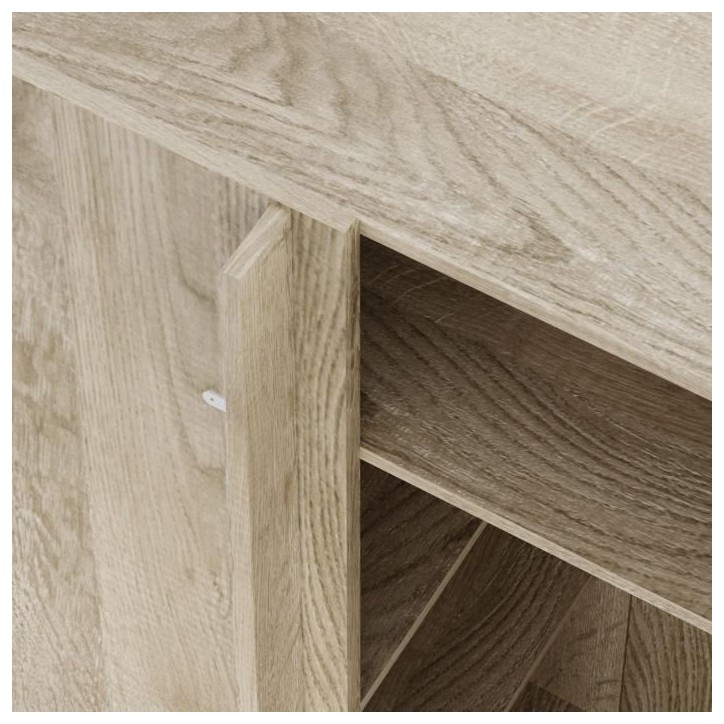 Module armoire d'angle - Chene - 3 étageres - 1 tringle a vetements - 100 x 66 x 200 cm Module armoire d'angle - Chene - 3 étageres - 1 tringle a vetements - 100 x 66 x 200 cm