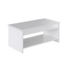 Table basse relevable - Style contemporain blanc mat - L 100 x P50 x H