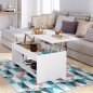 Table basse relevable - Style contemporain blanc mat - L 100 x P50 x H44cm - HAPPY