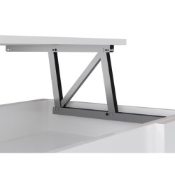 Table basse relevable - Style contemporain blanc mat - L 100 x P50 x H