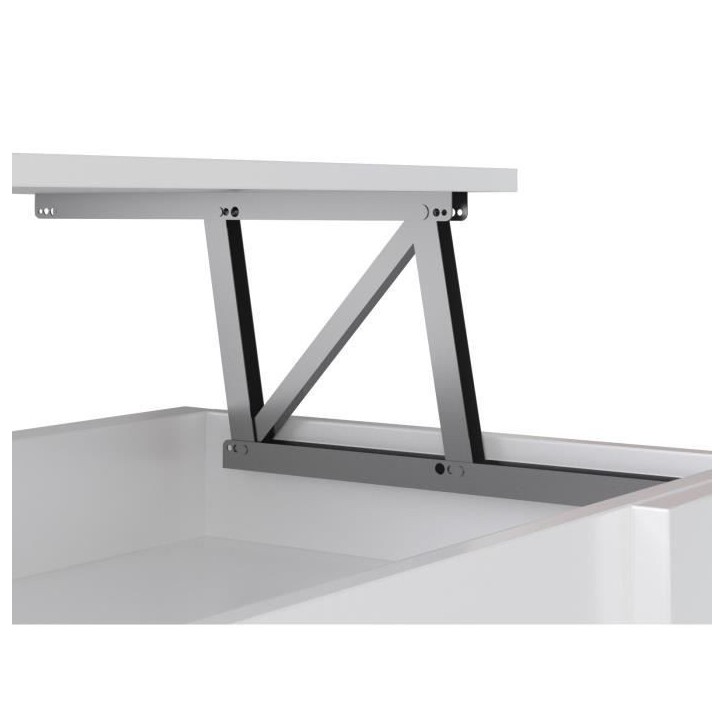 Table basse relevable - Style contemporain blanc mat - L 100 x P50 x H44cm - HAPPY Table basse relevable - Style contemporain blanc mat - L 100 x P50 x H44cm - HAPPY