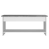 Table basse - Blanc et gris béton - Relevable - L 100 cm x P50 x H44c