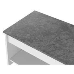 Table basse - Blanc et gris béton - Relevable - L 100 cm x P50 x H44c