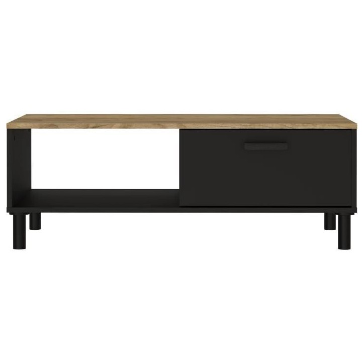 Ensemble Meuble TV+Table basse OXFORD - Style industriel - Mélaminé chene noir - Table Basse: L110 cm et Meuble Tv 159 cm Ensemble Meuble TV+Table basse OXFORD - Style industriel - Mélaminé chene noir - Table Basse: L110 cm et Meuble Tv 159 cm