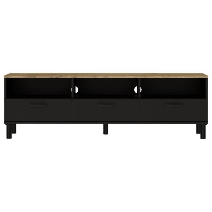 Ensemble Meuble TV+Table basse OXFORD - Style industriel - Mélaminé chene noir - Table Basse: L110 cm et Meuble Tv 159 cm Ensemble Meuble TV+Table basse OXFORD - Style industriel - Mélaminé chene noir - Table Basse: L110 cm et Meuble Tv 159 cm