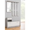 Vestiaire Rudolf - Décor béton structuré / blanc - 100 x 180 x 25 c