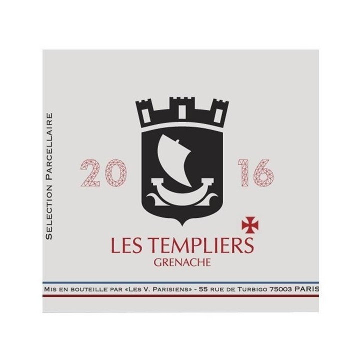 Les Vignerons Parisiens Les Templiers 2016 Vin de France - Vin rouge - Bio