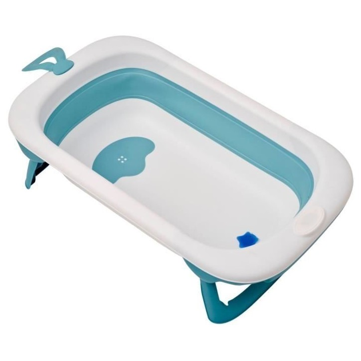 Baignoire pliable - THERMOBABY - BALNÉA - Compact - Bouchon de vidange - Jusqu'a 18 mois - Bleu