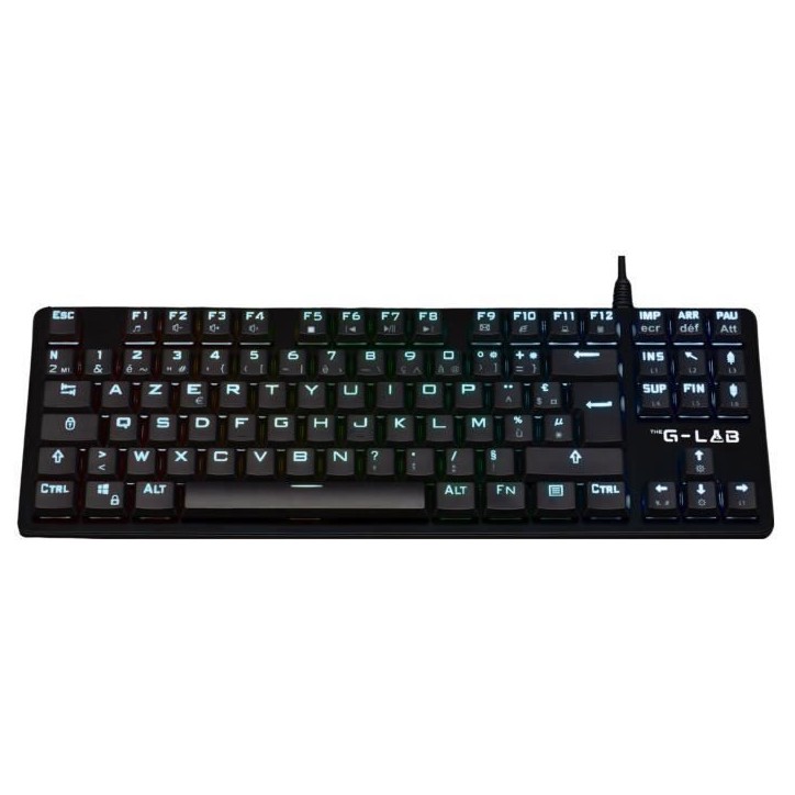 Clavier Gamer - The G-Lab - KEYZ PLATI. TKL - Format TKL - Mécanique (Switch Rouge) - Low Profile - RGB - Noir Clavier Gamer - The G-Lab - KEYZ PLATI. TKL - Format TKL - Mécanique (Switch Rouge) - Low Profile - RGB - Noir