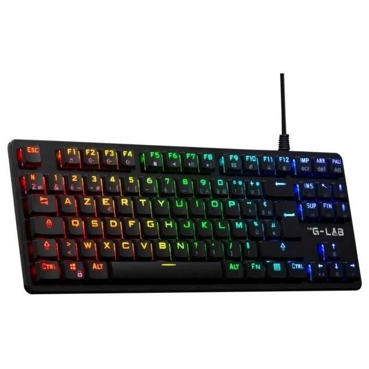 Clavier Gamer - The G-Lab - KEYZ PLATI. TKL - Format TKL - Mécanique (Switch Rouge) - Low Profile - RGB - Noir Clavier Gamer - The G-Lab - KEYZ PLATI. TKL - Format TKL - Mécanique (Switch Rouge) - Low Profile - RGB - Noir