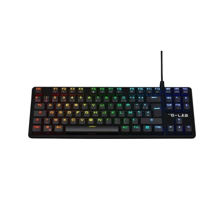 Clavier Gamer - The G-Lab - KEYZ PLATI. TKL - Format TKL - Mécanique (Switch Rouge) - Low Profile - RGB - Noir Clavier Gamer - The G-Lab - KEYZ PLATI. TKL - Format TKL - Mécanique (Switch Rouge) - Low Profile - RGB - Noir