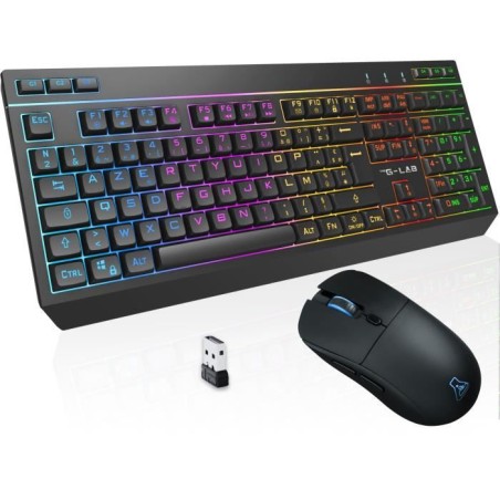 Pack gamer sans fil - THE G-LAB - COMBO TUNGSTEN EX - Clavier + souris