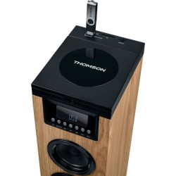 Tour haut-parleur - THOMSON - Noir/Bois - Bluetooth/CD/USB/SD, 60W, Ra