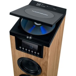 Tour haut-parleur - THOMSON - Noir/Bois - Bluetooth/CD/USB/SD, 60W, Ra