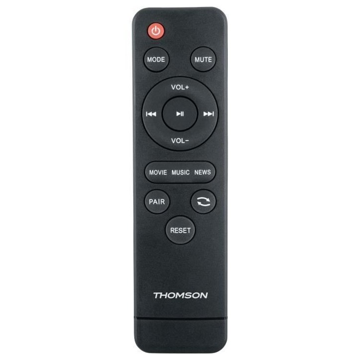 Barre de son - THOMSON - Noire - Bluetooth 5.3, 120W, Entrée TV ARC/CEC, USB, Égaliseur, Télécommande, Alim. 230V Barre de son - THOMSON - Noire - Bluetooth 5.3, 120W, Entrée TV ARC/CEC, USB, Égaliseur, Télécommande, Alim. 230V