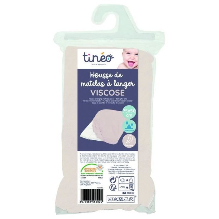 Housse de matelas a langer TINEO viscose de bambou Housse de matelas a langer TINEO viscose de bambou