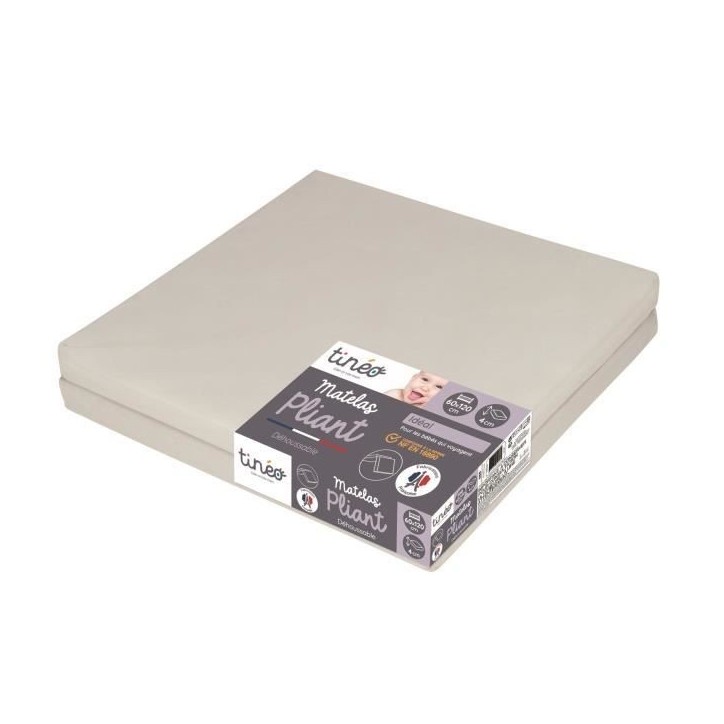 Matelas Bébé Pliant 60x120x4cm - 2 Parties - Couchage D'appoint - Déhoussable - Fabriqué En France Matelas Bébé Pliant 60x120x4cm - 2 Parties - Couchage D'appoint - Déhoussable - Fabriqué En France