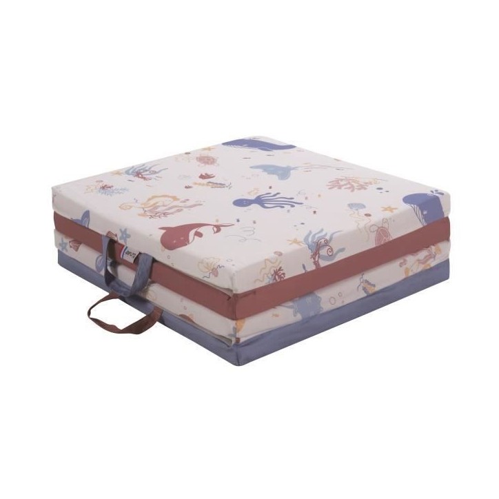 Tapis Malin Trésors de l'océan 3 en 1 - Evolutif - Déhoussable - 120x120x5 cm
