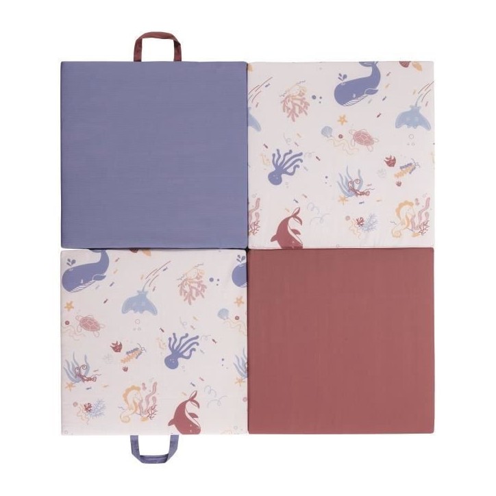Tapis Malin Trésors de l'océan 3 en 1 - Evolutif - Déhoussable - 120x120x5 cm