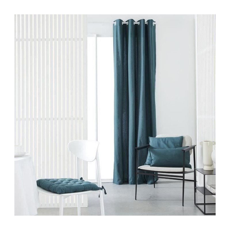 Rideau a oeillets - TODAY - 140x240cm - 100% Coton - Paon