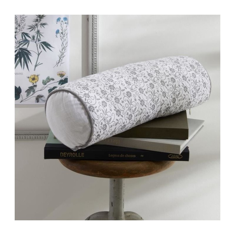 Coussin Polochon - TODAY - CHARME - Imprimé Craie Capucine - 45 x 15 Coussin Polochon - TODAY - CHARME - Imprimé Craie Capucine - 45 x 15