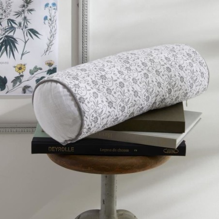 Coussin Polochon - TODAY - CHARME - Imprimé Craie Capucine - 45 x 15