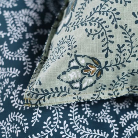 Parure de lit - TODAY - Sunshine - Bleu - 2 personnes - 220x240 cm - Coton naturel - Autres motifs