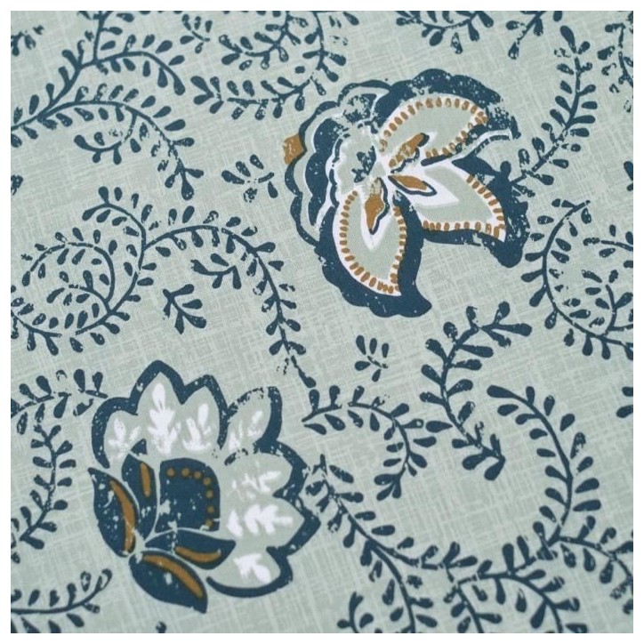 Parure de lit - TODAY - Sunshine - Bleu - 2 personnes - 220x240 cm - Coton naturel - Autres motifs