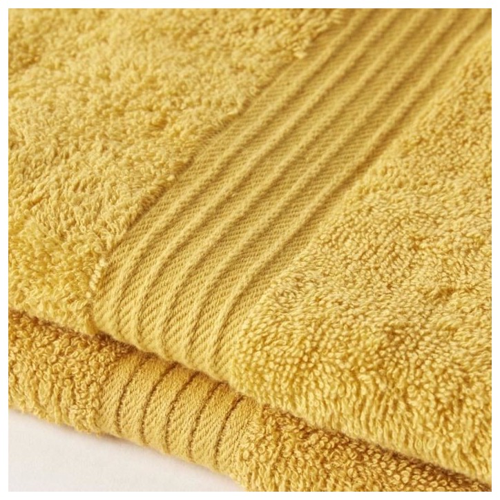 TODAY Essential - Lot de 2 serviettes de toilette 50x90 cm 100% Coton coloris ocre