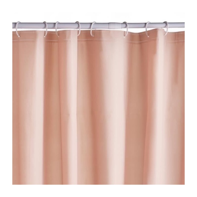 Rideau de douche gauffré - Pink - PEVA - 180 x 200 cm - 12 crochets -