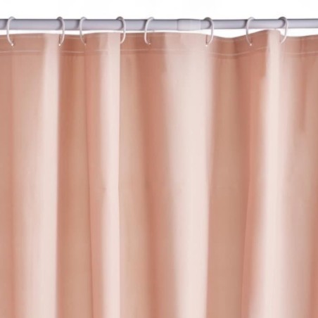 Rideau de douche gauffré - Pink - PEVA - 180 x 200 cm - 12 crochets -
