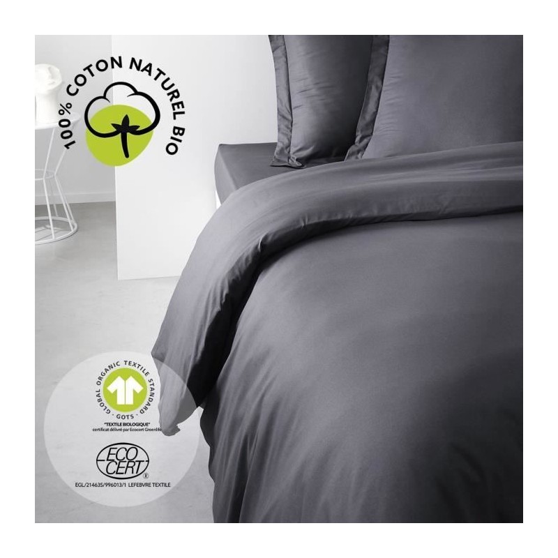 Housse de couette - TODAY - 220 x 240 cm - Coton - Organic Fusain