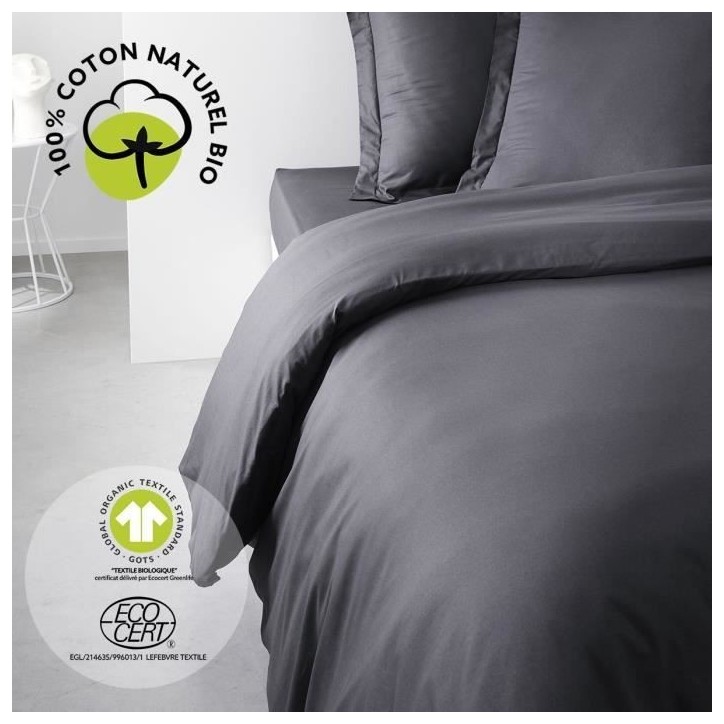 Housse de couette - TODAY - 220 x 240 cm - Coton - Organic Fusain