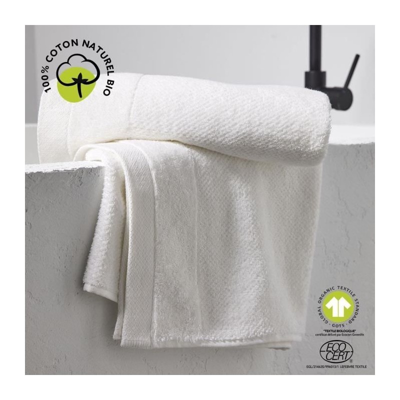 Maxi drap de bain - TODAY - 90 x 150 cm - Coton - Organic Craie