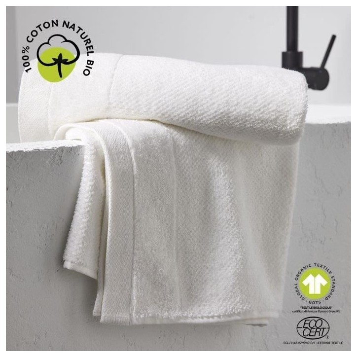 Maxi drap de bain - TODAY - 90 x 150 cm - Coton - Organic Craie Maxi drap de bain - TODAY - 90 x 150 cm - Coton - Organic Craie