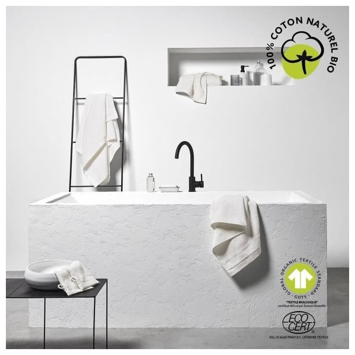 Maxi drap de bain - TODAY - 90 x 150 cm - Coton - Organic Craie Maxi drap de bain - TODAY - 90 x 150 cm - Coton - Organic Craie