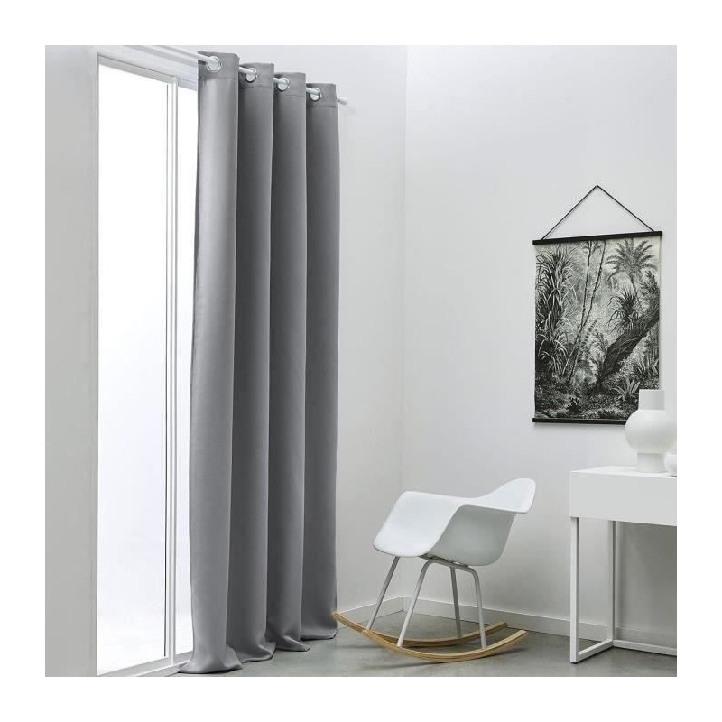 Rideau occultant TODAY a oeillets uni Gris 140x240 cm