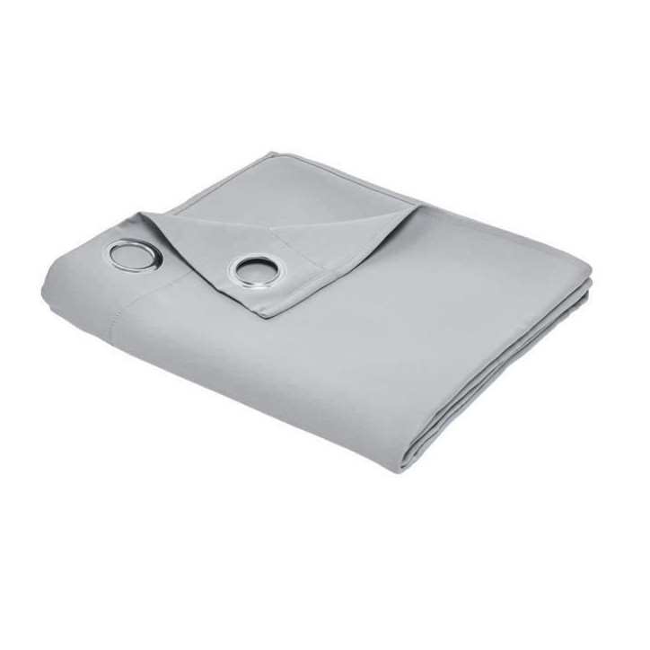 Rideau occultant TODAY a oeillets uni Gris 140x240 cm Rideau occultant TODAY a oeillets uni Gris 140x240 cm