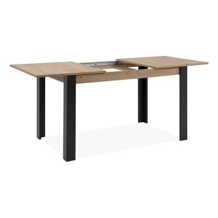 Table extensible - TOLOSA 80A - Décor chene artisan / Noir - Rectangulaire - 6 / 8 personnes - 100-150 x 75 x 80 cm Table extensible - TOLOSA 80A - Décor chene artisan / Noir - Rectangulaire - 6 / 8 personnes - 100-150 x 75 x 80 cm