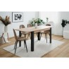 Table extensible - TOLOSA 80A - Décor chene artisan / Noir - Rectangu