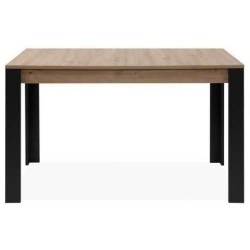 Table extensible - TOLOSA 80A - Décor chene artisan / Noir - Rectangu