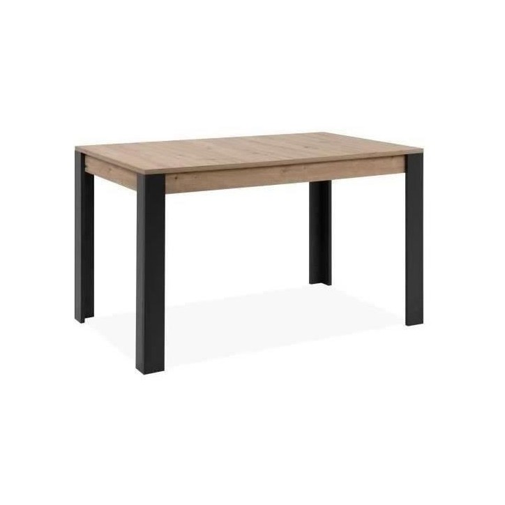Table extensible - TOLOSA 80A - Décor chene artisan / Noir - Rectangulaire - 6 / 8 personnes - 100-150 x 75 x 80 cm Table extensible - TOLOSA 80A - Décor chene artisan / Noir - Rectangulaire - 6 / 8 personnes - 100-150 x 75 x 80 cm