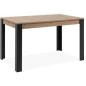 Table extensible - TOLOSA 80A - Décor chene artisan / Noir - Rectangulaire - 6 / 8 personnes - 100-150 x 75 x 80 cm