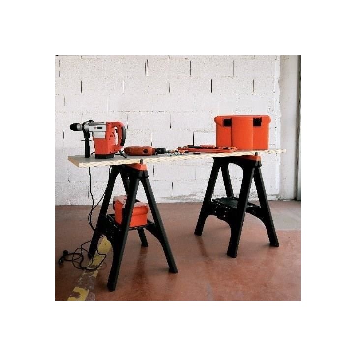 Lot de 2 tréteaux pliants - TOOD - Charge maximale 200 kg - Dimensions 60x10x80 cm Lot de 2 tréteaux pliants - TOOD - Charge maximale 200 kg - Dimensions 60x10x80 cm