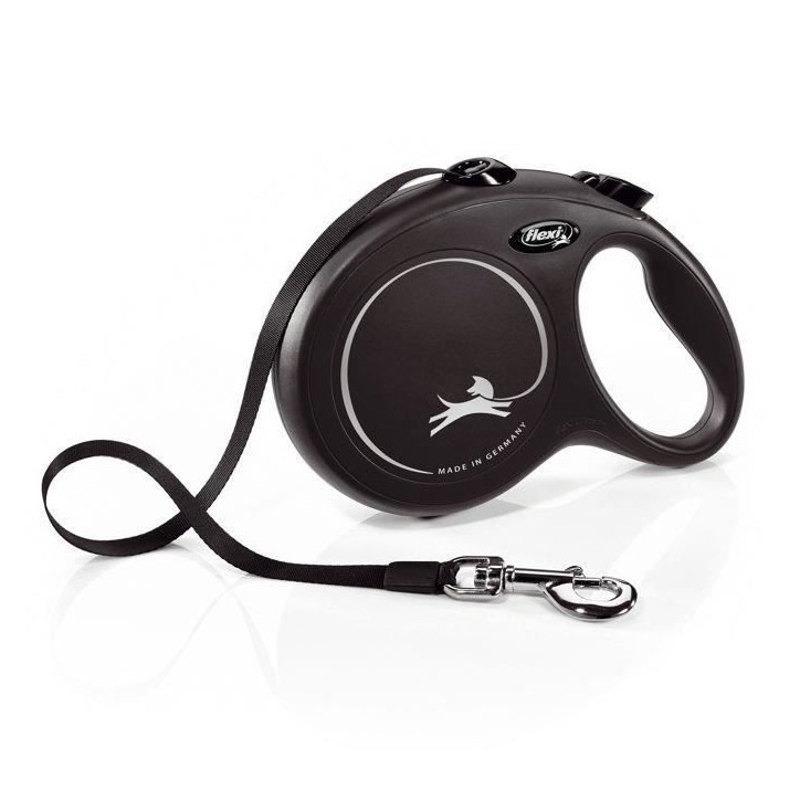Laisse New Classic L Tape 8 m black Flexi CL30T8-251-S-20