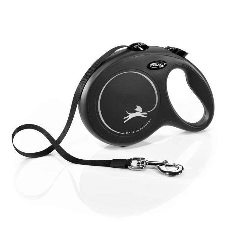Laisse New Classic L Tape 8 m black Flexi CL30T8-251-S-20